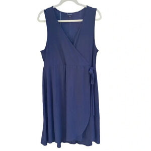 Torrid Navy Sleeveless Wrap Dress